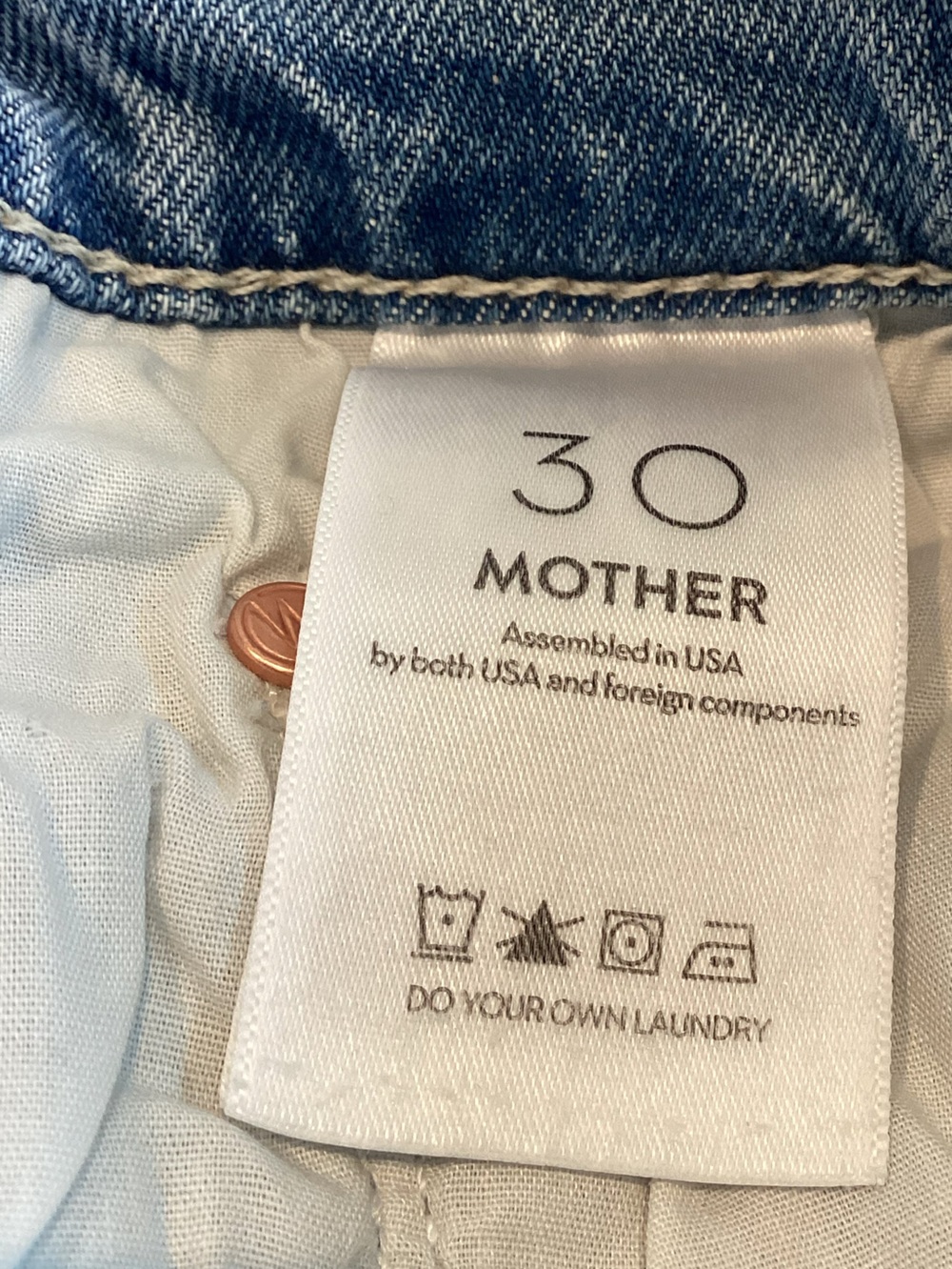 MOTHER Rambler Mid Rise Ankle Fray Jeans Zip New 30 Comeback Kid Light Blue - Picture 13 of 14